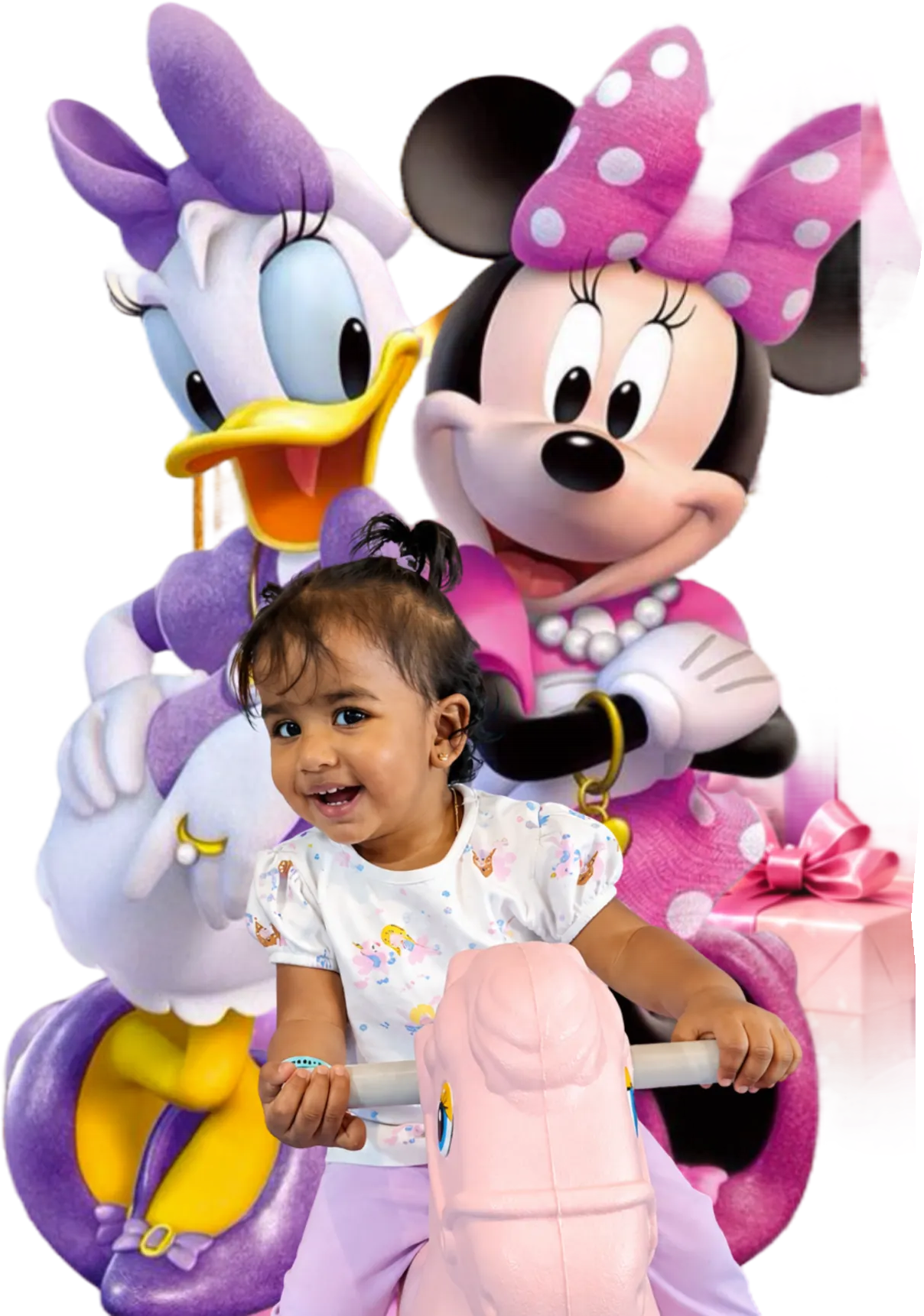 Evanya with her birthday characters